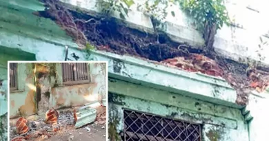 திருத்தணியில் பள்ளி மேற்கூரை சுவர் இடிந்து விழுந்தது